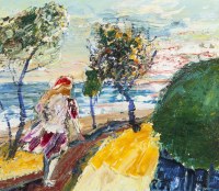 Lot 125. HARALD VIKE GIRL IN LANDSCAPE