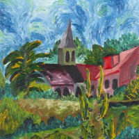 Lot 142. BRIAN YATES CHURCH IN A TROPICAL SETTING