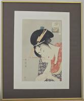 Lot 42. KITAGAWA UTAMARO HANAOGI OF THE OGIYA FROM THE RENOWNED BEAUTIES SERIES
