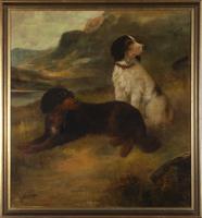 Lot 79. ENGLISH SCHOOL SETTERS IN LANDSCAPE