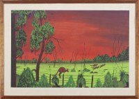 Lot 135. CARROLUP SCHOOL KANGAROO IN A MORNING LANDSCAPE