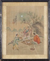 Lot 136. CHINESE SCHOOL NUCAI SERVING TEA c.1900