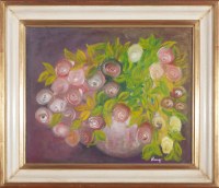 Lot 73. ARTIST UNKNOWN STILL LIFE ROSES