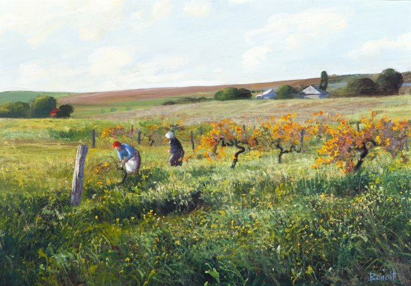 MARGARET BENOIT WORKING IN THE VINEYARD