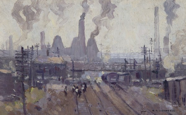 ROBERT RICHMOND CAMPBELL EDGEWARE ROAD RAILWAY CROSSING SYDNEY c.1932