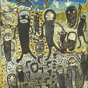 PANTJITI MARY MCLEAN - PEOPLE WITH THEIR DOG AND BIRDS IN FOREST